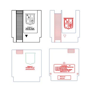 ゼルダ 任天堂カートリッジ SVG | レトロゲーム レーザーカット ファイル レーザーカット SVG、PDF | CnC、Glowforge、Cricut、レーザーカット用のゼルダ テンプレート