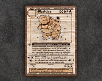 Blastoise First edition pokemon card vector svg pdf for laser cutting and engraving multilayer vector file for laser glowforge best seller