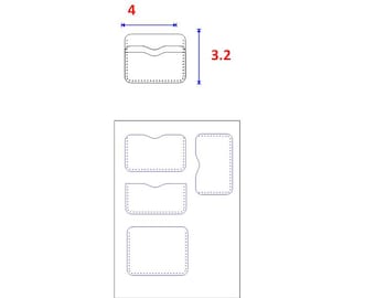 L4 - Leather Wallet Template  Card Holder Patterns (SVG, PDF)