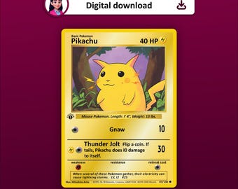 Pikachu First Edition Pokémon Card Vector | High-Res PNG | Laser-Ready Multilayer File for Acrylic & Print