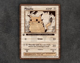 Pikachu Pokemon Card Vector, First Edition svg pdf for laser cutting and engraving best selling multilayer file for laser glowforge