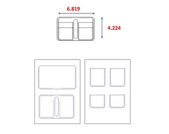 L6 - Leather Wallet Template  Card Holder Patterns (SVG, PDF)