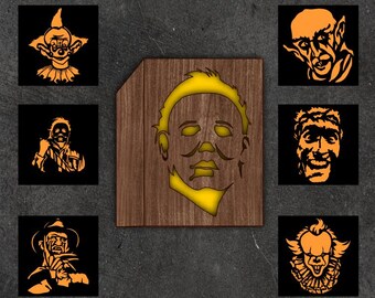 Horror Movie Villains SVG Bundle: Laser Cut Lantern Stencil Designs