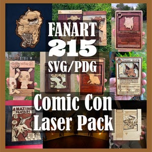 Meilleur pack laser pour Comic Con ou Etsy 215 fichiers vectoriels Cartes Pokémon Cartes Yugioh Cartes MTG Cartouches Nintento Housses de bandes dessinées Cartes du jeu ++