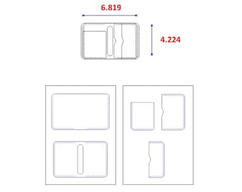 L1 - Leather Wallet Template  Card Holder Patterns (SVG, PDF)