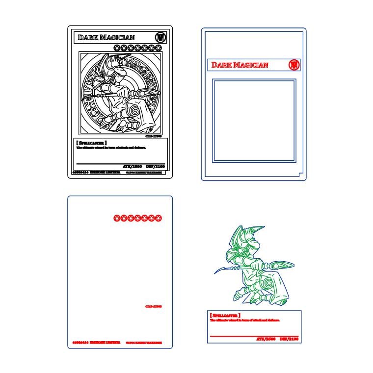 Dark Magician Yugioh Card Vector Svg Pdf for Laser Cutting and