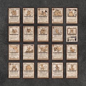 20 (1) Paquete de cartas Pokémon de primera edición, el más vendido, completamente nuevo, Blastoise Charizard, el más vendido, para corte y grabado láser, archivo SVG y PDF, el más vendido