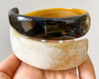 Spiraalslang armband echte hoorn armbanden natuurlijke os hoorn brede manchet buffelhoorn sieraden boho armband cadeau voor haar