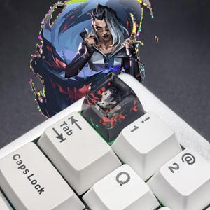 Valorant FADE Artisan Keycap，Custom Transparent Resin Keycap，Handmade Cute Gaming Keycap，SA Profile For Mechanical Keyboard，Gamer Gift