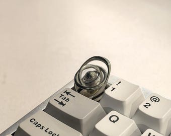 Tecla artesanal con forma de anillo de estrella, tecla con temática espacial, tecla de metal original personalizada, tecla coleccionable para teclado mecánico, Cherry MX, regalo