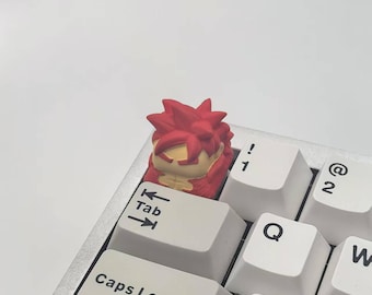 SSJ4 Goku Artisan Keycap，Custom Resin Keycap，Cute Anime Keyboard Cap，Handmade Gaming KeyCap for Mechanical Keyboard，Cherry MX，Gift