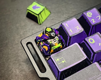Mecha Artisan Keycap，Custom Resin Keycap，Cool Anime Keycap，Black Purple Mecha Keycap，ESC Keycap For Mechanical Keyboards，Cherry MX，Gift