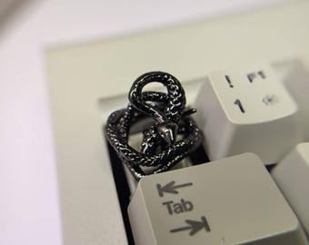 Tecla artesanal Black Mamba, tecla de metal personalizada original, tecla artesanal, tecla para teclado mecánico, Cherry MX, regalo