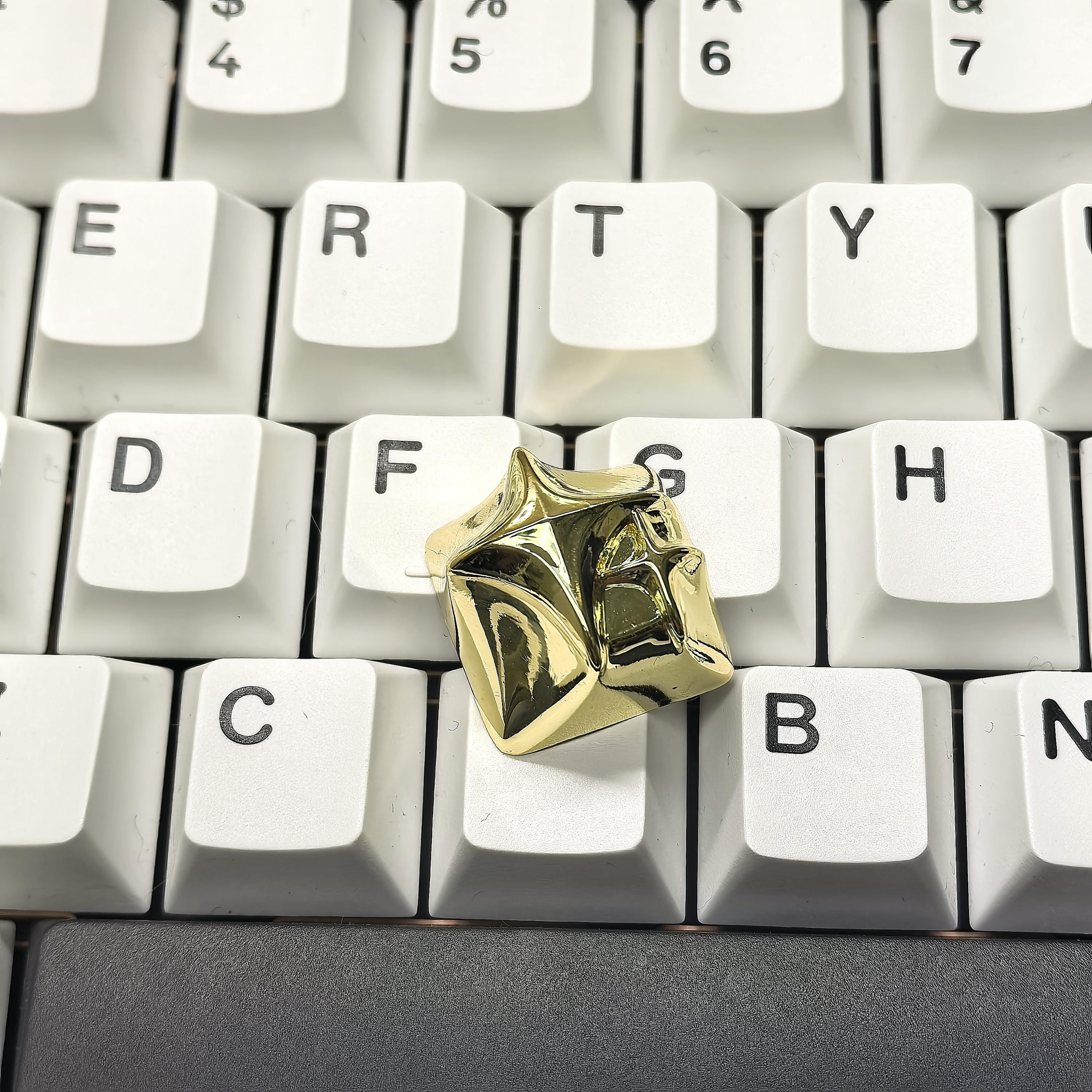 Original Gold Star Artisan Keycap，custom Metal Keycap，gaming