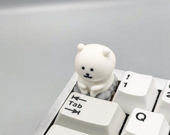 Chiikawa Artisan Keycap，Handmade Cute Joke Bear Keycap，Custom Resin Keycap，Nagano's Bear Anime Keycap For Mechanical Keyboard， Gift