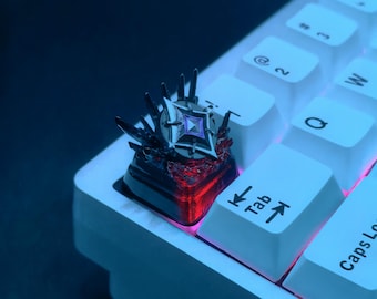 Tecla artesanal de rango inmortal de Valorant, tecla de resina translúcida personalizada, tecla de juego personalizada para teclado mecánico, Cherry MX, regalo