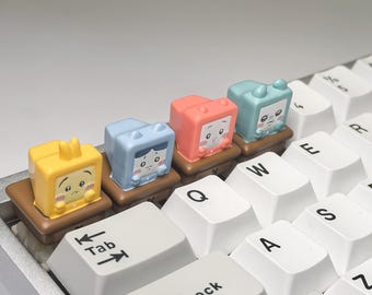 Bonita tecla artesanal de Chiikawa, tecla personalizada hecha a mano, bonita tecla de resina de anime, tecla de dibujos animados para teclado mecánico, regalo