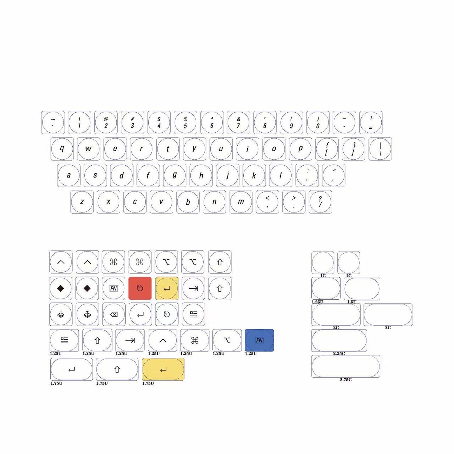 Original Low Profile Keycap Set PBT Custom Minimalist Keyboard Cap ...