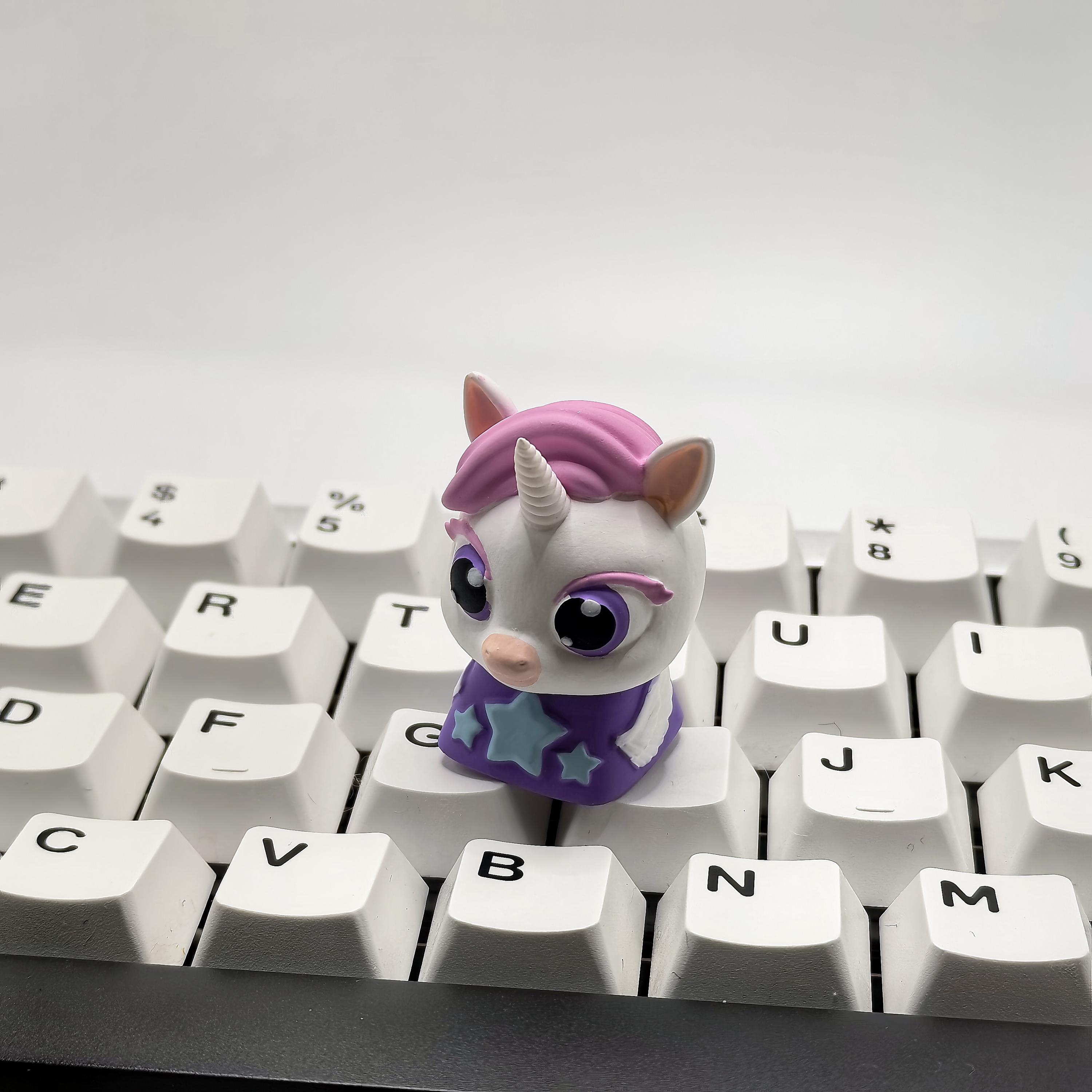 Cute Unicorn Artisan Keycap，custom Resin Keycap，kawaii Handmade