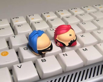 Tecla artesanal Arcane, linda tecla JINX, linda tecla Vi, tecla de resina hecha a mano personalizada, tecla de anime para teclado mecánico, Cherry MX 1U, regalo