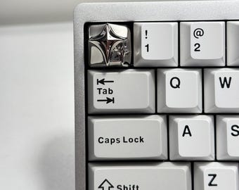 Tecla artesanal Silver Star original, tecla de metal personalizada, tecla de coleccionista, tecla para teclado mecánico, Cherry MX, regalo