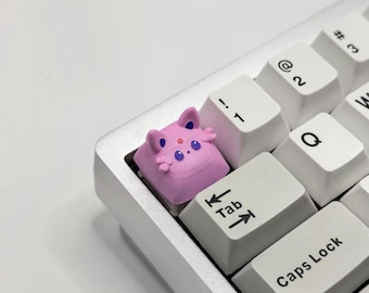 Espeon Artisan Keycap，Custom Resin Keycap，Point Keycap，Handmade Cute Anime Keycap For Mechanical keyboard，Cherry MX，Gift