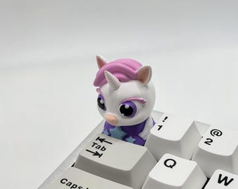 Cute Unicorn Artisan Keycap，Custom Resin Keycap，Kawaii Handmade Keycap，Anime Keycap For Mechanical Keyboard，Gift