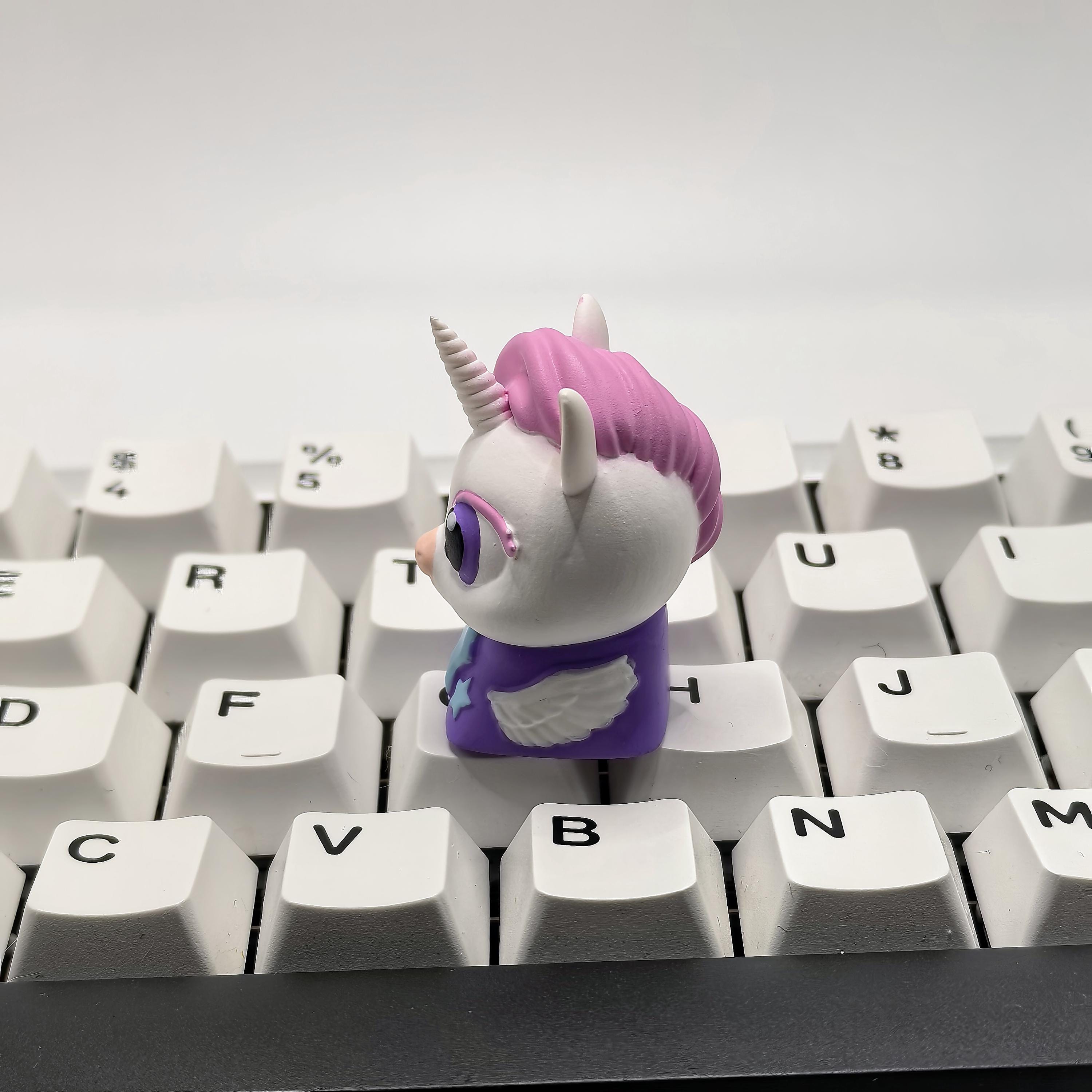 Cute Unicorn Artisan Keycap，custom Resin Keycap，kawaii Handmade