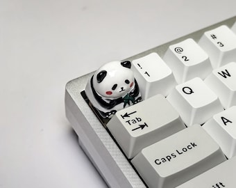 Cute Panda Artisan Keycap，Custom Resin Keycap，Kawaii Animal Handmade Keycap，ESC Keycap For Mechanical keyboard，Gift