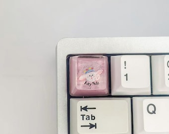 Teclas artesanales con patrón personalizable, teclas de resina hechas a mano personalizadas, teclas pintadas a mano al óleo, teclas con perfil de cereza para teclado mecánico, regalo