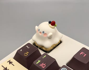 Tecla artesanal Ghost Cone, bonita tecla de resina, tecla ESC personalizada, tecla hecha a mano para teclado mecánico, regalo