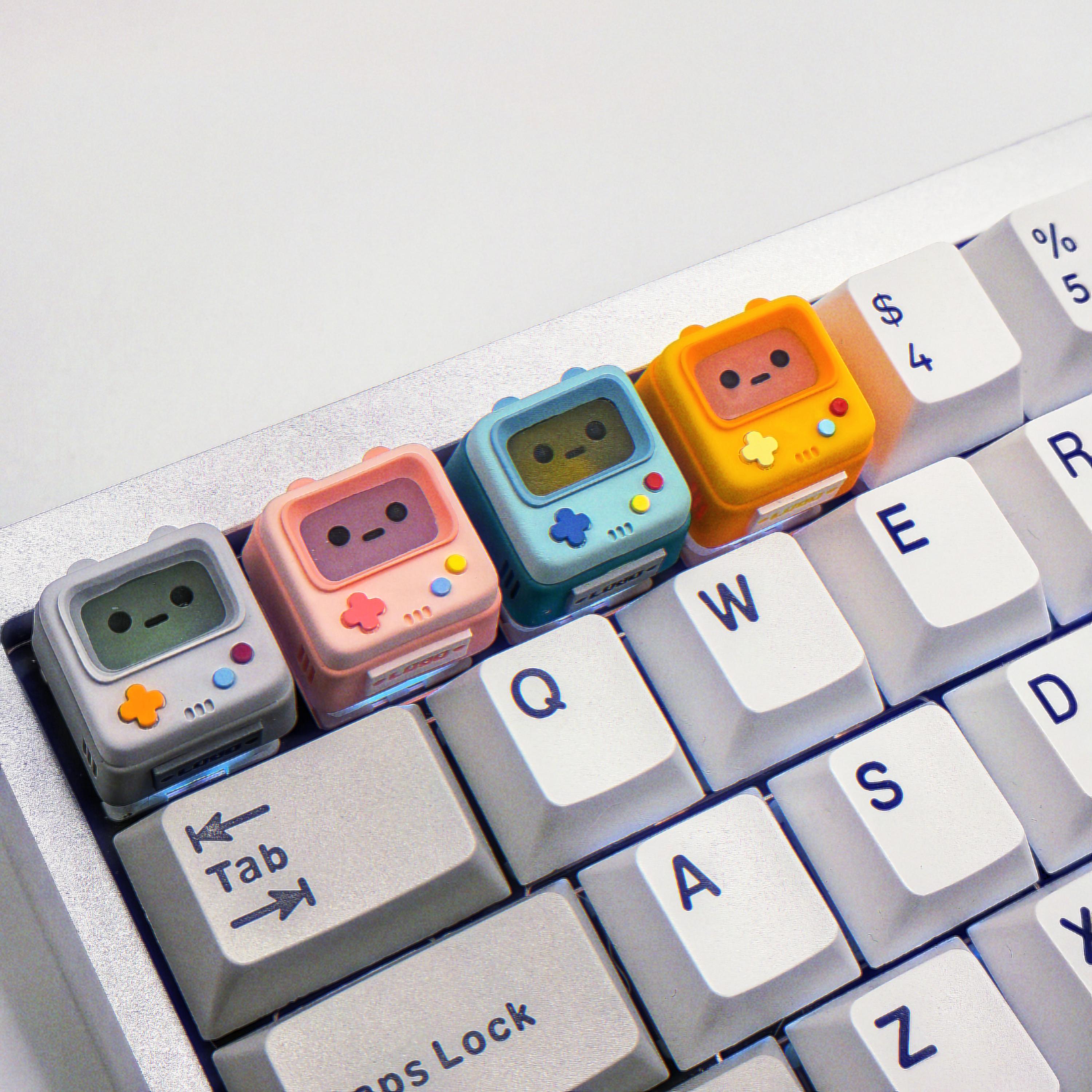 Gameboy Artisan Keycap，cute Robot Translucent Resin Keycap