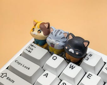 Tecla artesanal de gatito adorable, tecla de resina personalizada, tecla ESC kawaii, tecla de gato anime hecha a mano, teclado mecánico, Cherry MX, regalo para niña
