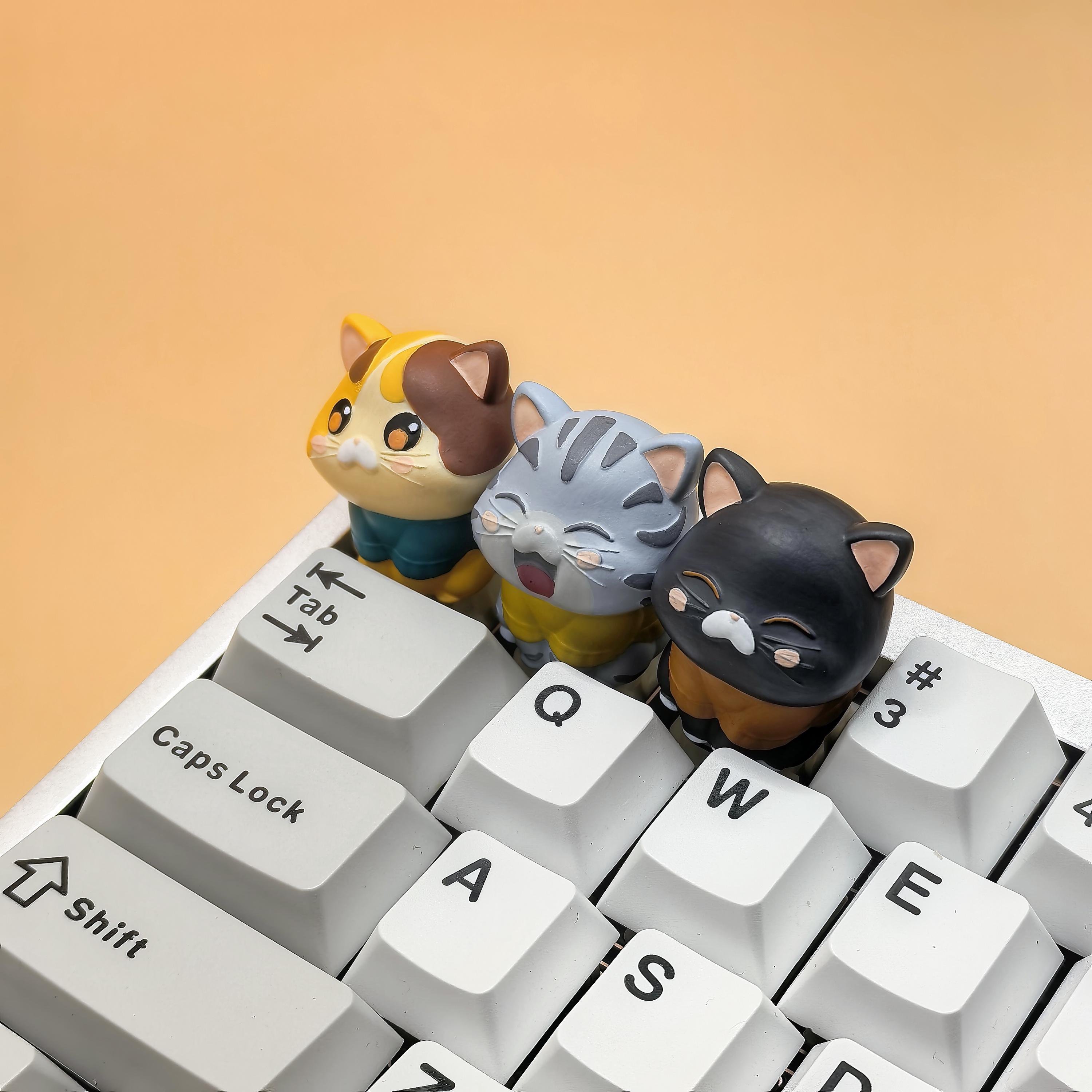かわいい子猫職人キーキャップ、カスタム樹脂キーキャップ、かわいい