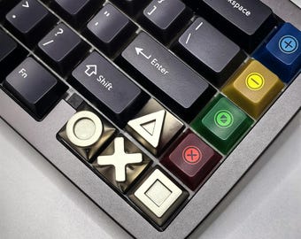 Game Console Artisan Keycap，Custom Metal Personalized Arrow keys，Aluminum Gaming KeyCap for Mechanical Keyboard Accessories，Gift