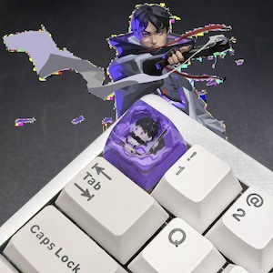 Valorant ISO Artisan Keycap，Custom Transparent Resin Keycap，Handmade Cute Gaming Keycap，SA Profile For Mechanical Keyboard，Gamer Gift