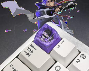 Valorant ISO Artisan Keycap，Custom Transparent Resin Keycap，Handmade Cute Gaming Keycap，SA Profile For Mechanical Keyboard，Gamer Gift
