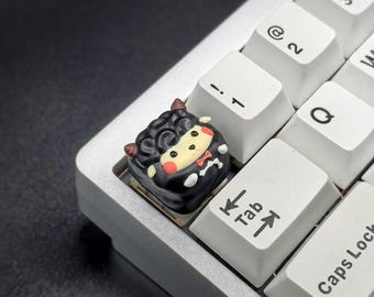 Tecla artesanal de oveja linda, tecla de resina personalizada, tecla ESC de dibujos animados, tecla hecha a mano para teclado mecánico, Cherry MX, regalo