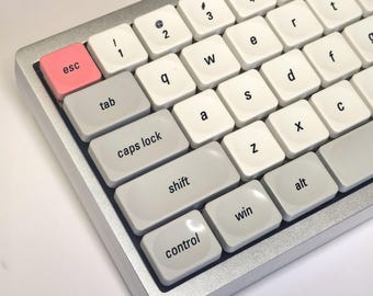 Juego de teclas de perfil bajo retro, teclas PBT personalizadas de estilo simple, teclas originales para teclado mecánico Cherry MX 61/65/68/75/80/98/104