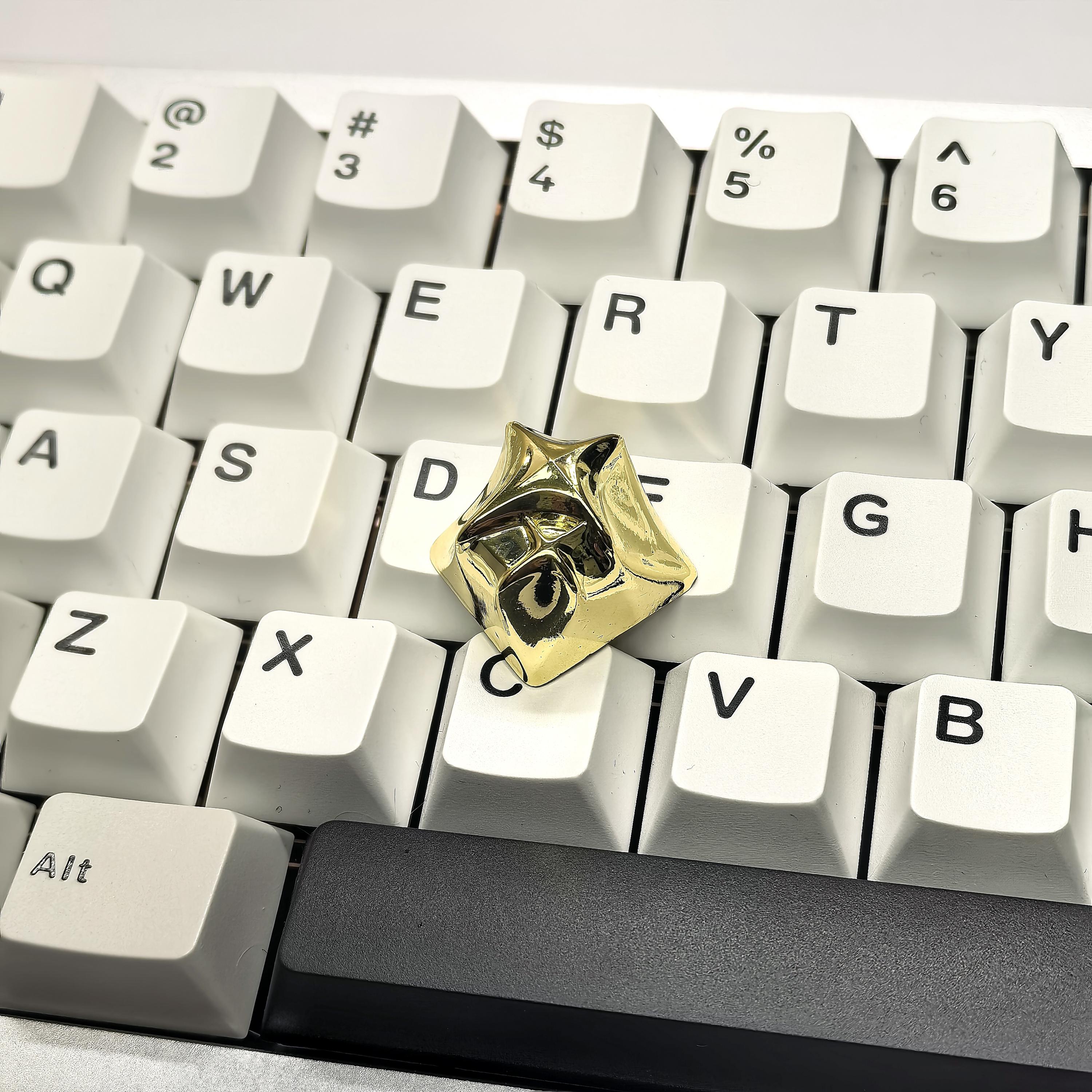 Original Gold Star Artisan Keycap，custom Metal Keycap，gaming