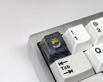 Tecla artesanal de Vanessa Kevin, patrón personalizable, tecla de resina hecha a mano personalizada, tecla pintada a mano al óleo, tecla para teclado mecánico, regalo