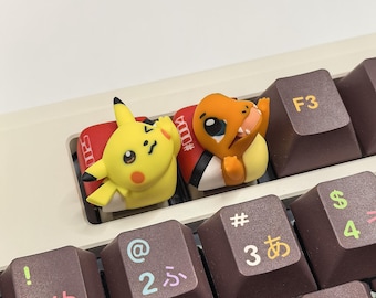 Colección Starter Trio de teclas artesanales, lindas teclas de resina de anime, teclas personalizadas hechas a mano para teclados mecánicos, Cherry MX, regalo