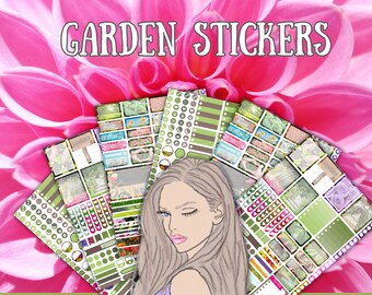 Gardening Sticker Bundle: Transparent Planner Stickers - Cricut Ready (Printable PNG)