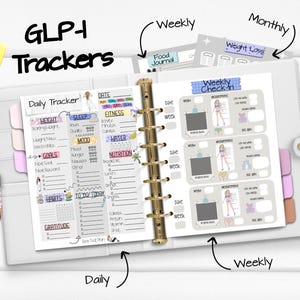 GLP-1 Tracking Pages | HP Classic and Full Size  |  Printable or Digital  |  Zepbound, Wegovy, Semaglutide, Ozempic, Peptide, Mounjaro, etc