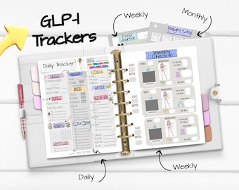 GLP-1 Tracker Pages: Printable Health Planner (HP Classic & Full Size) (Digital Download