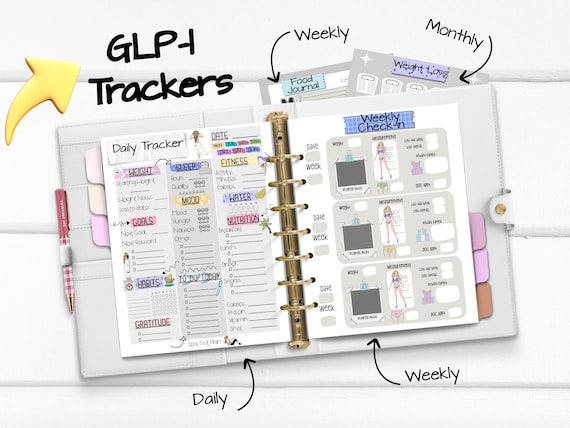 GLP-1 Tracker Pages: Printable Health Planner (HP Classic & Full Size) (Digital Download