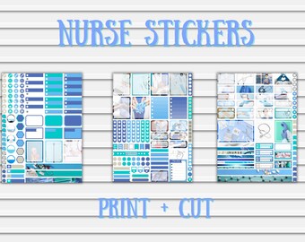 Krankenschwester Aufkleber: Cricut Bereit PNGs für Hobonichi & Erin Condren (Digitaler Download