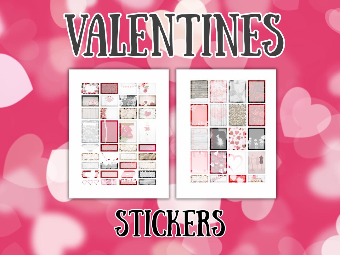 February + Valentines Day Planner Stickers Print and Cut: Cricut Ready ...