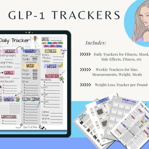 GLP-1 Tracking Pages | HP Classic and Full Size  |  Printable or Digital  |  Zepbound, Wegovy, Semaglutide, Ozempic, Peptide, Mounjaro, etc