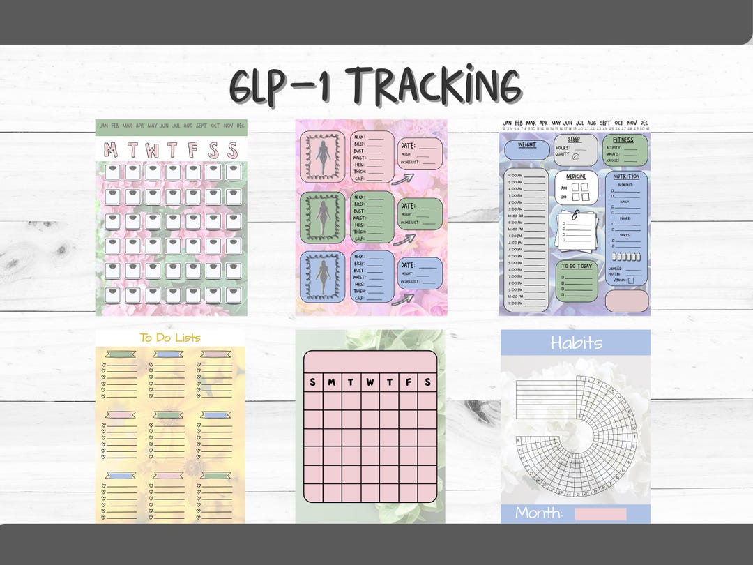 GLP-1 Spring Weight Loss Tracker Bundle: Printable | Daily, Weekly ...